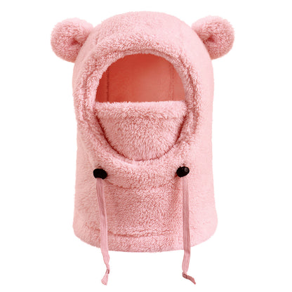 Winter Balaclava & Neck Warmer Hat - Windproof Thermal Kids Full Face Mask with Detachable Hood