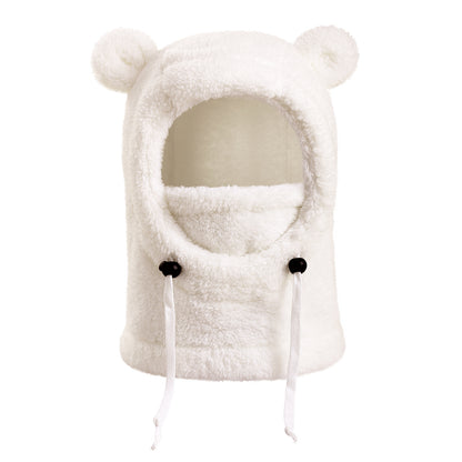 Winter Balaclava & Neck Warmer Hat - Windproof Thermal Kids Full Face Mask with Detachable Hood