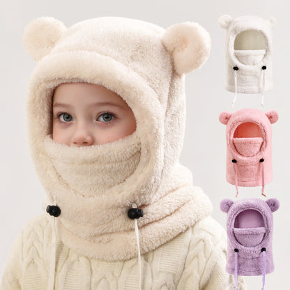 Winter Balaclava & Neck Warmer Hat - Windproof Thermal Kids Full Face Mask with Detachable Hood