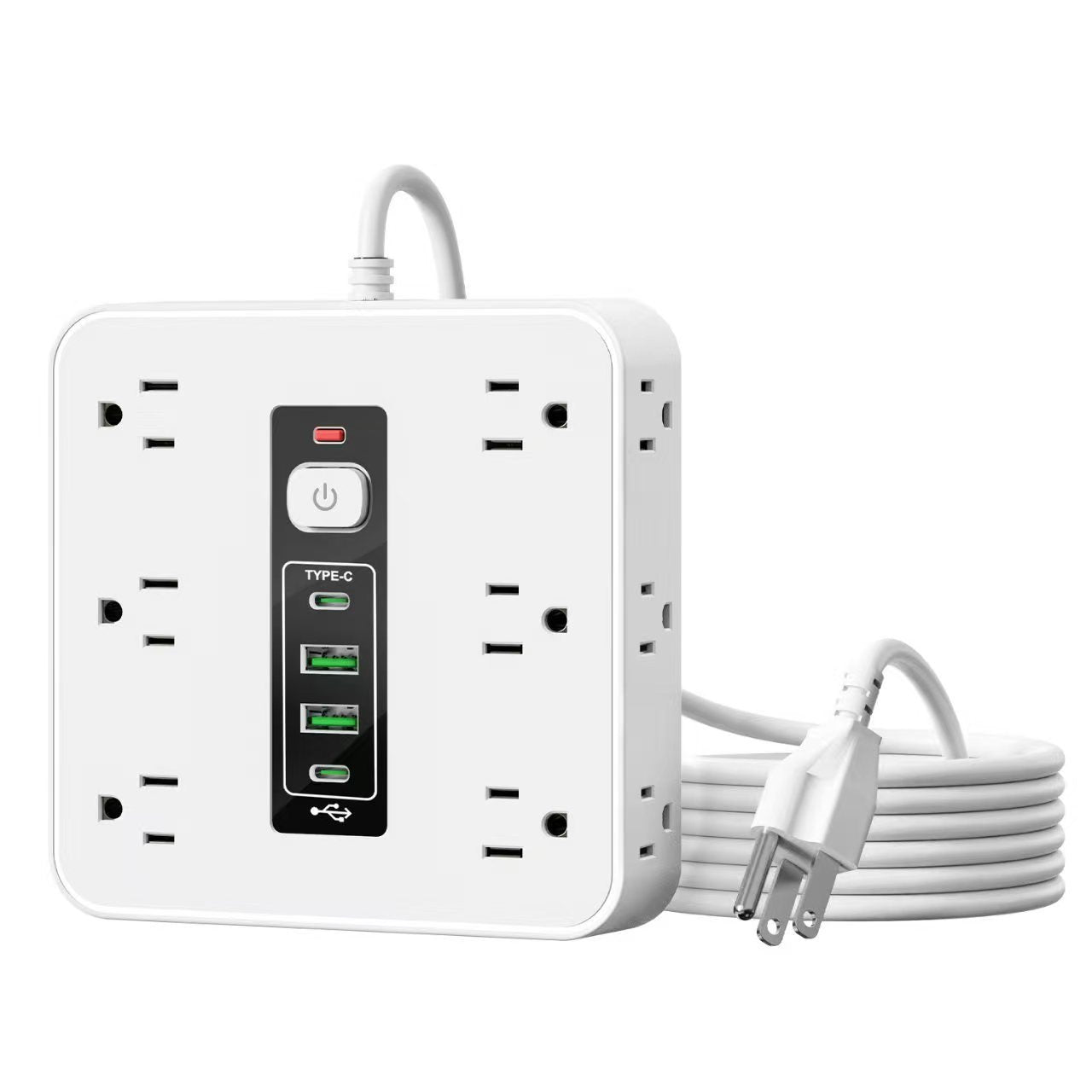 16-in-1 Power Strip with Switch & Surge Protection,ETL Listed Fireproof Power Strip