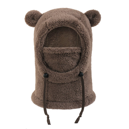 Winter Balaclava & Neck Warmer Hat - Windproof Thermal Kids Full Face Mask with Detachable Hood