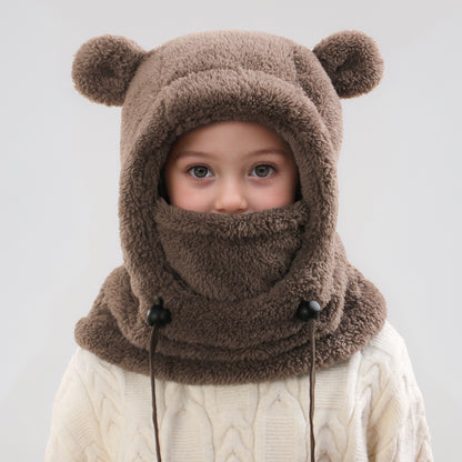 Winter Balaclava & Neck Warmer Hat - Windproof Thermal Kids Full Face Mask with Detachable Hood