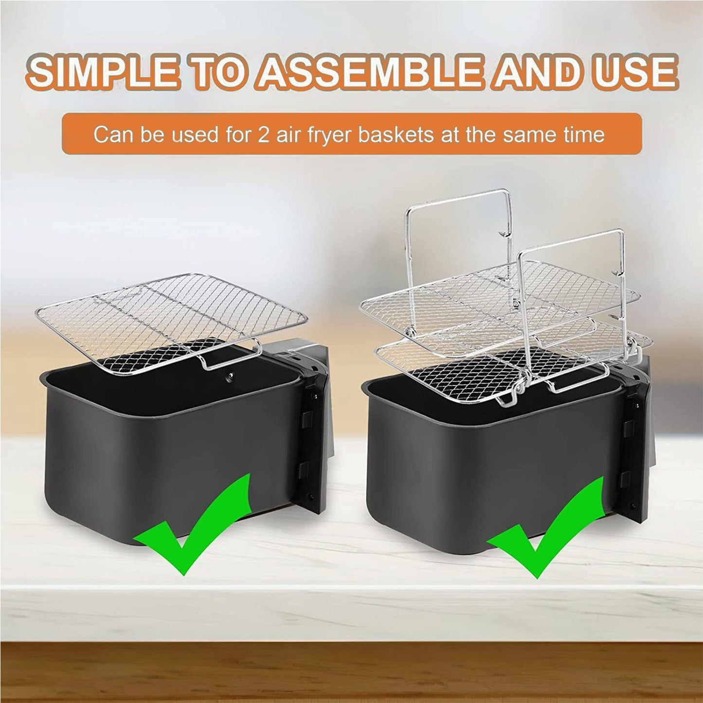 Air Fryer Rack, 304 Stainless Steel Toast Rack, Multi-Layer Grill, Grill