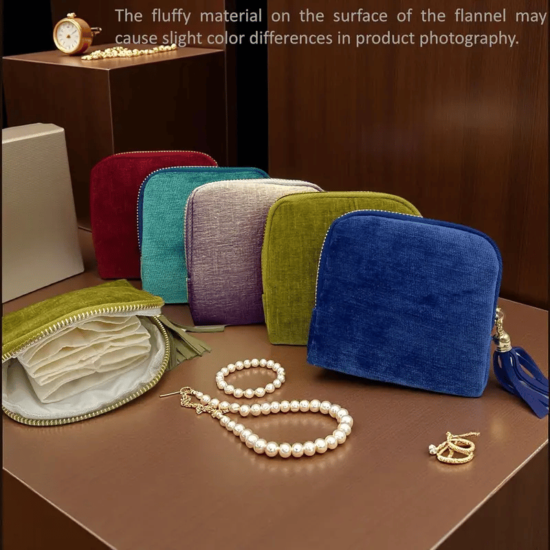 Jewelry Zippered Pocket Case Travel Jewelry Bag Portable Organizer