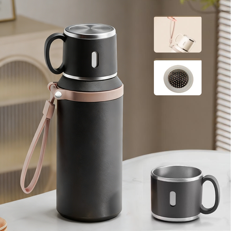 🍵2 in 1 Stainless Steel Vacuum Insulated Bottle with Lidded Cup