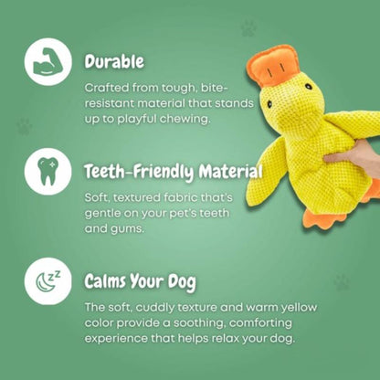 Quacking Crinkle Duck Comfort Calming Toy for Dog Separation Anxiety Proper Relief