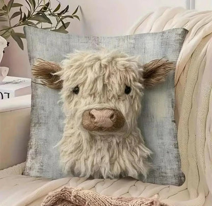 🐮💕 Personalized Scottish Highland Cattle Pillow Cover