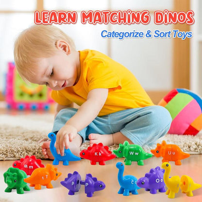 Matching Dinos – 26-Piece ABC Dinosaur Alphabet Learning Set for Toddlers