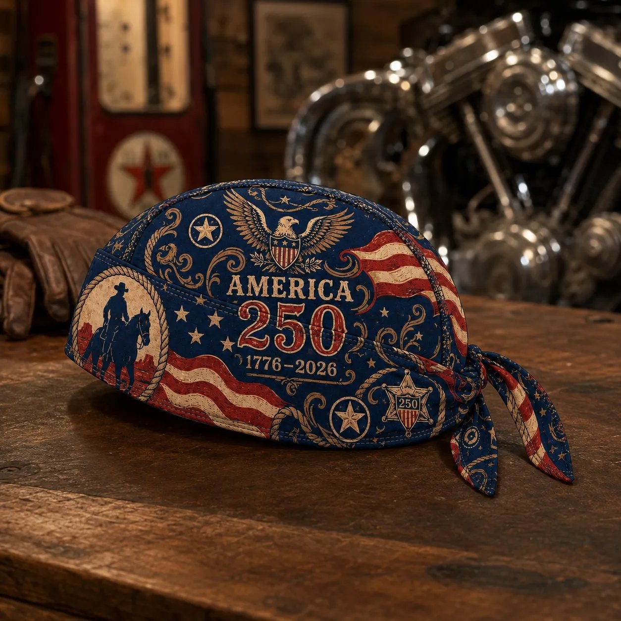 America 250 Cycling Pirate Hat / Biker Headwrap