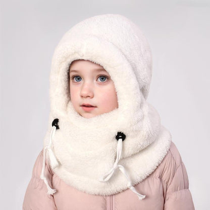 Winter Balaclava & Neck Warmer Hat - Windproof Thermal Kids Full Face Mask with Detachable Hood