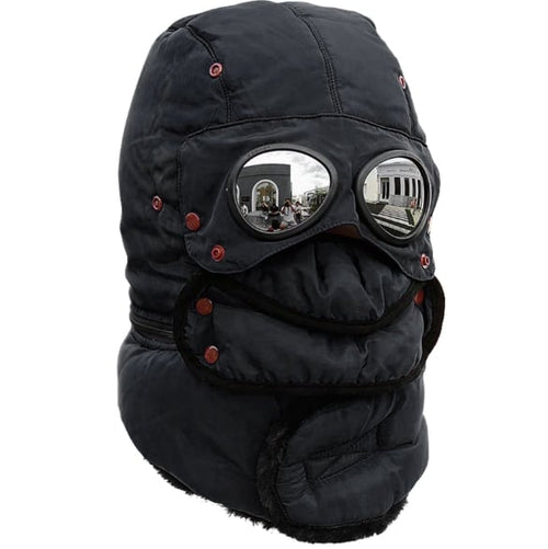 Winter Thermal Hat with Glasses Windproof Ski Mask Cap Fashion Warm Hat for Cycling