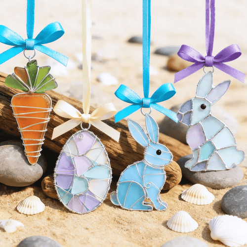 🐣🌊Easter wire wrapped acrylic ornaments ✨Shaped by Nature & Crafted by Hand💝