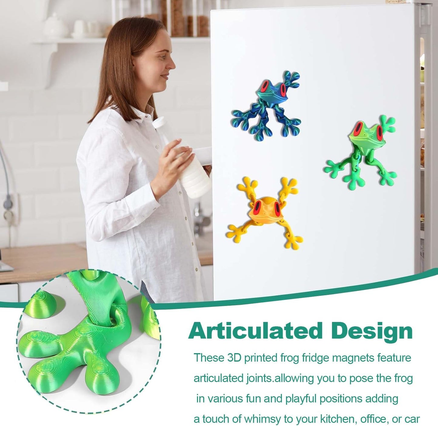 🐸 3D Printed Magnetic Frog | Articulated Fidget Toy & Decor
