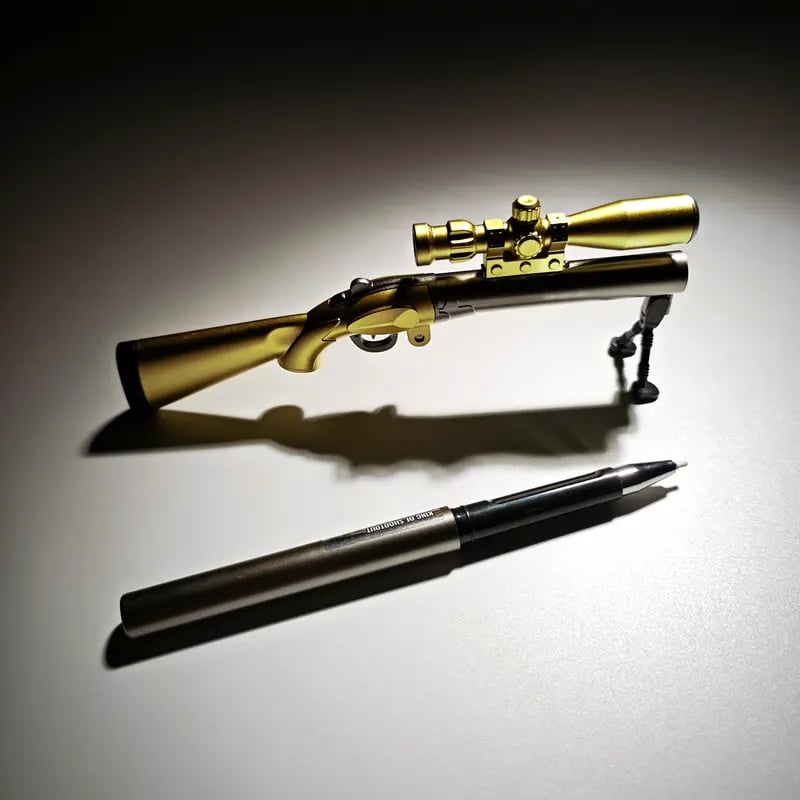 Military-Inspired LED Rifle Pen – Smooth Writing & Unique Design