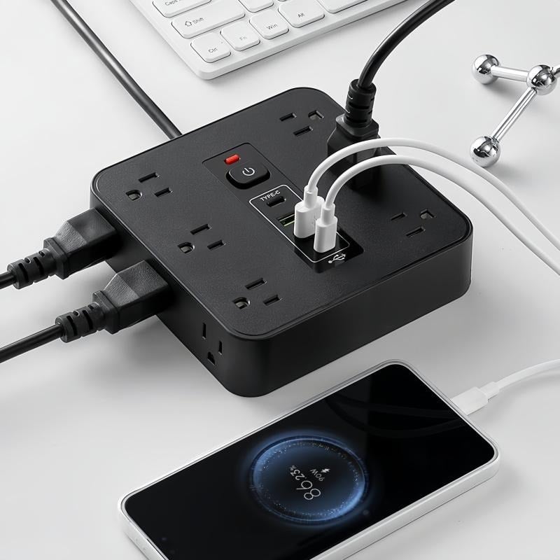 16-in-1 Power Strip with Switch & Surge Protection,ETL Listed Fireproof Power Strip