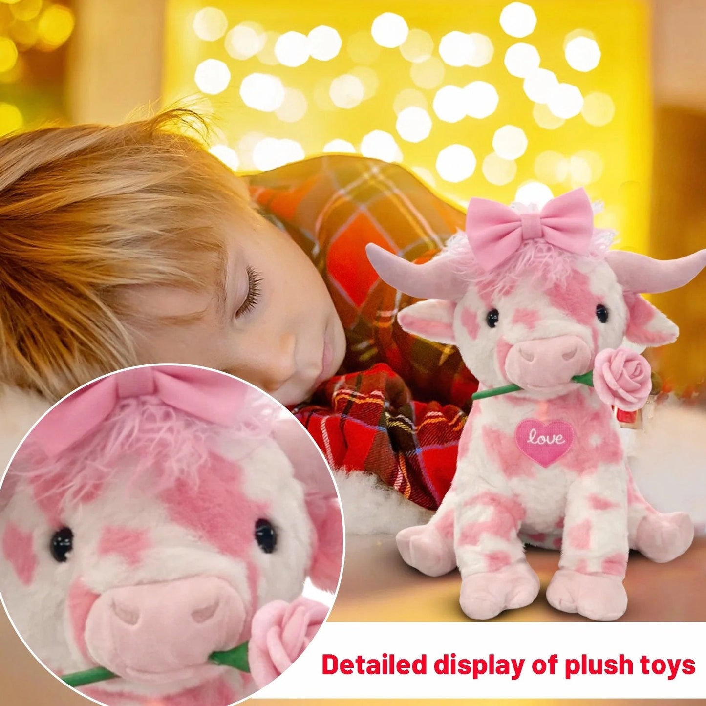 🔥Last Day 49% OFF💘🐮Adorable Pink Highland Cow Plush