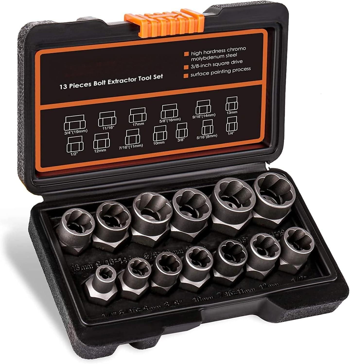 14 Pieces Impact Bolt & Nut Remover Set
