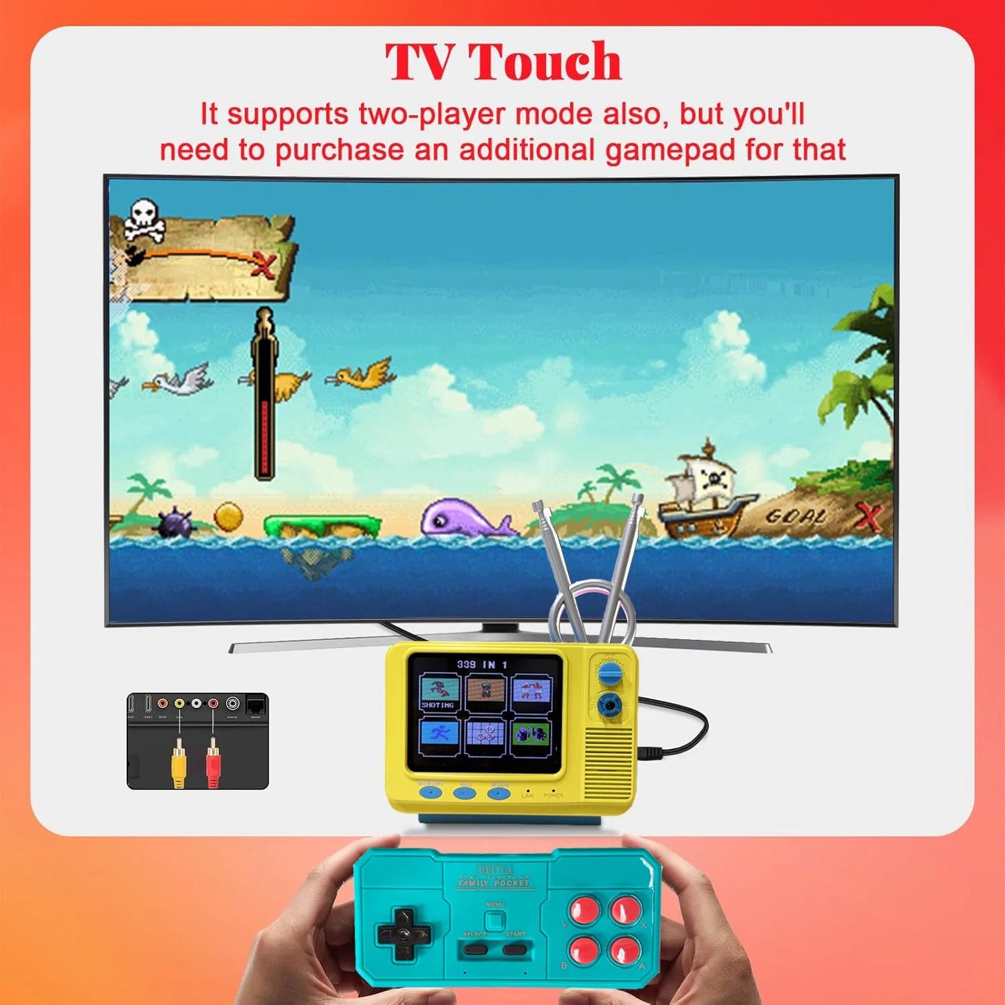 Retro Mini TV Game Console with Wireless Controller