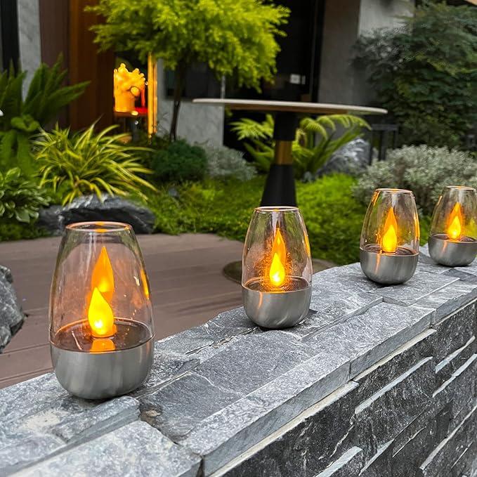 🔥Solar Power Tea Lights Outdoor Flameless Flicker
