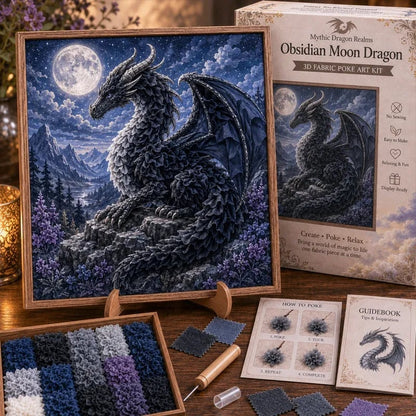 🎁🐉 Mythic Dragon Realms 3D Fabric Poke Art Kit
