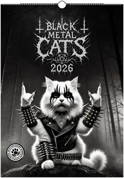 Black Metal Cats 2026 - Wall Calendar 2026