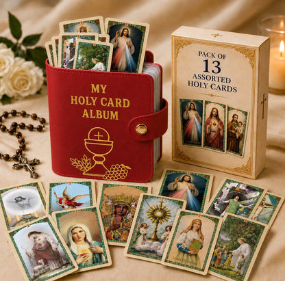 🙏 Genuine Leather Holy Card Holder – Compact Catholic Prayer Card Wallet for Church & Daily Prayer✝️