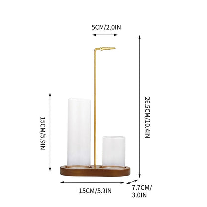 2-in-1 Glass Incense Holder and Sticks Organizer
