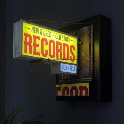 🔥💽Record Store Retro Wall Light - Record Collector Gift✨
