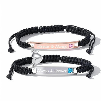💖Valentine's Day Hot Sale - 💝 Adjustable couple bracelets with heart charm for love