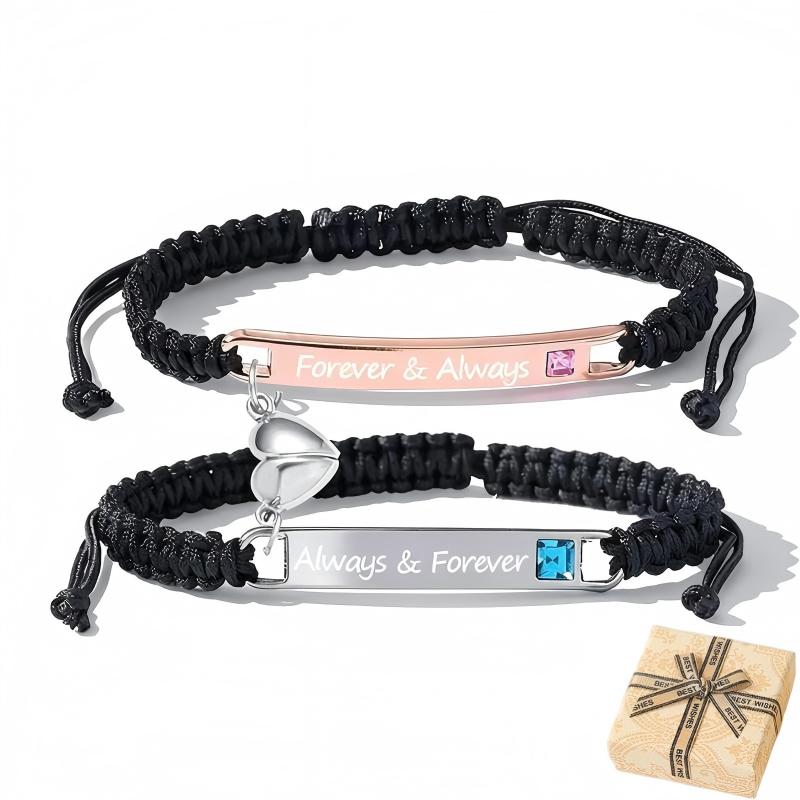 💖Valentine's Day Hot Sale - 💝 Adjustable couple bracelets with heart charm for love
