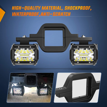 2pcs 4 Inch LED Pods with Tow Hitch Mounting Brackets