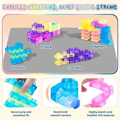 Gummy Blocks - 40pcs | Montessori, Sensory, Squishy and Stretchable