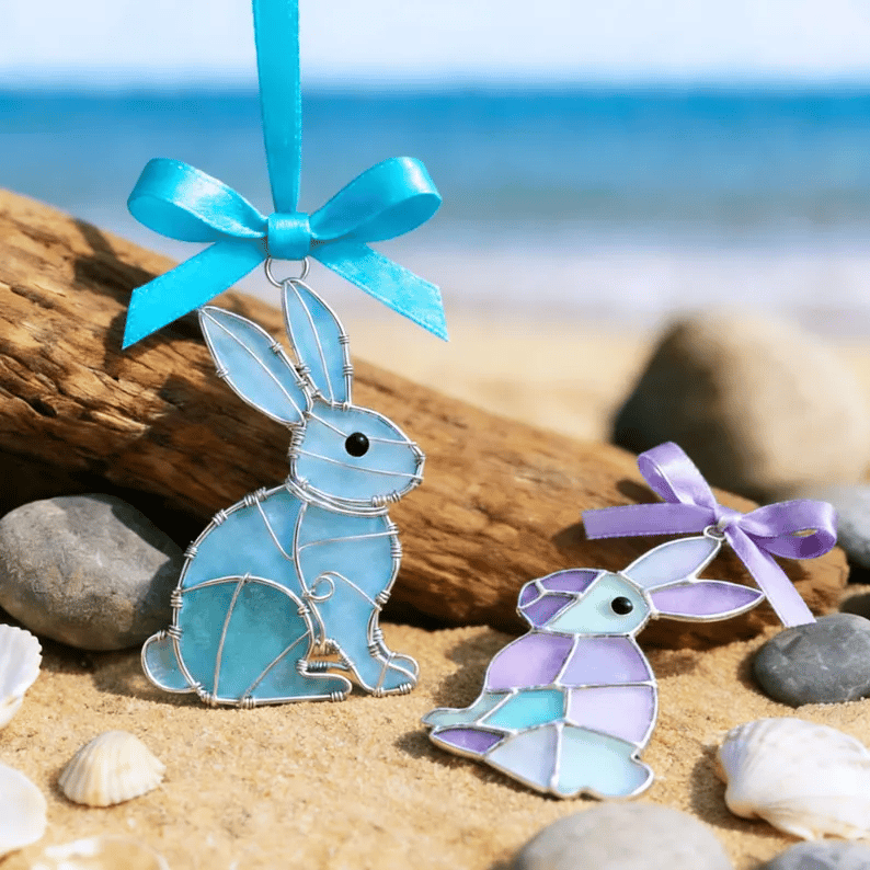 🐣🌊Easter wire wrapped acrylic ornaments ✨Shaped by Nature & Crafted by Hand💝
