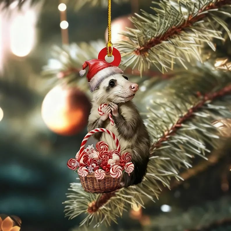 Opossum Christmas Ornament