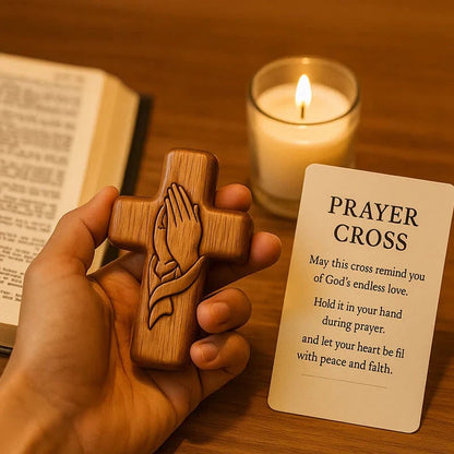 Classic Wooden Pocket Prayer Cross Gift Ensemble: A Cherished Symbol of Peace