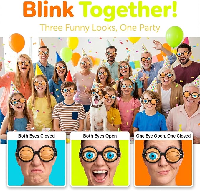 🎉🎉🤣Novelty Funny Glasses with Winking Eye Mechanism