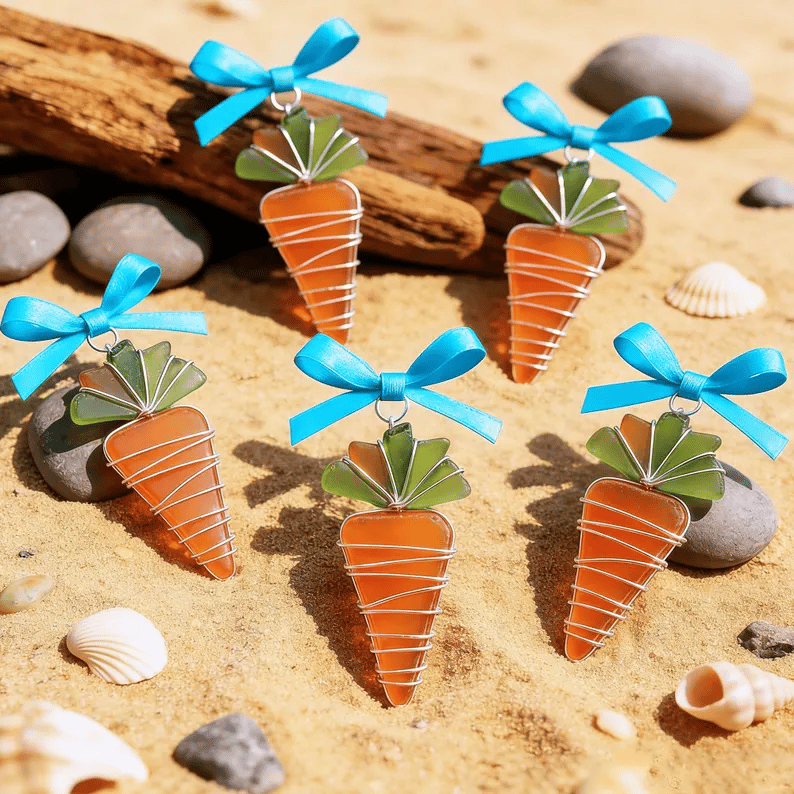 🐣🌊Easter wire wrapped acrylic ornaments ✨Shaped by Nature & Crafted by Hand💝