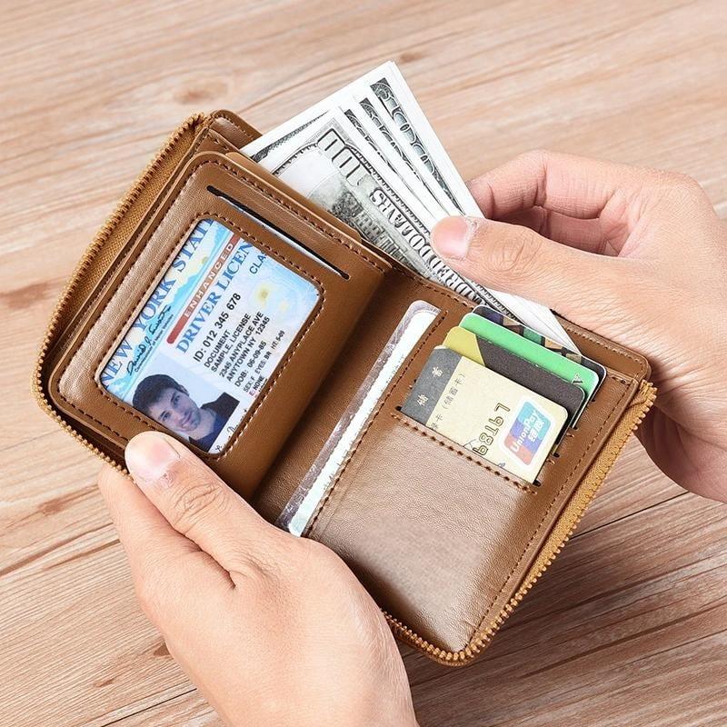 Men Wallet Zipper  Purse ( RFID PROTECTED )