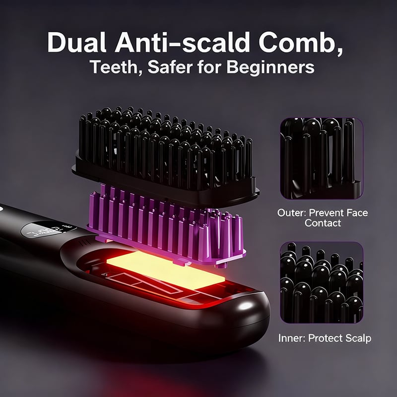 💖2-in-1 Straightening & Curling Cordless Hot Brush
