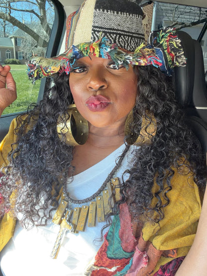 🎩🍄Frayed Patchwork Bucket Hat(✨Shapeable Brim One-of-a-Kind Style)