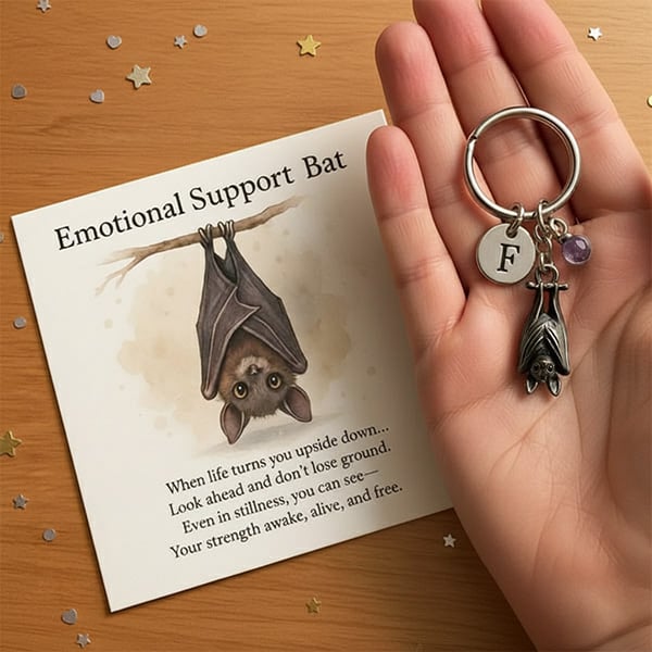 🔥🦇Emotional Support Bat Inspirational Keychain