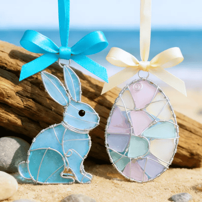 🐣🌊Easter wire wrapped acrylic ornaments ✨Shaped by Nature & Crafted by Hand💝