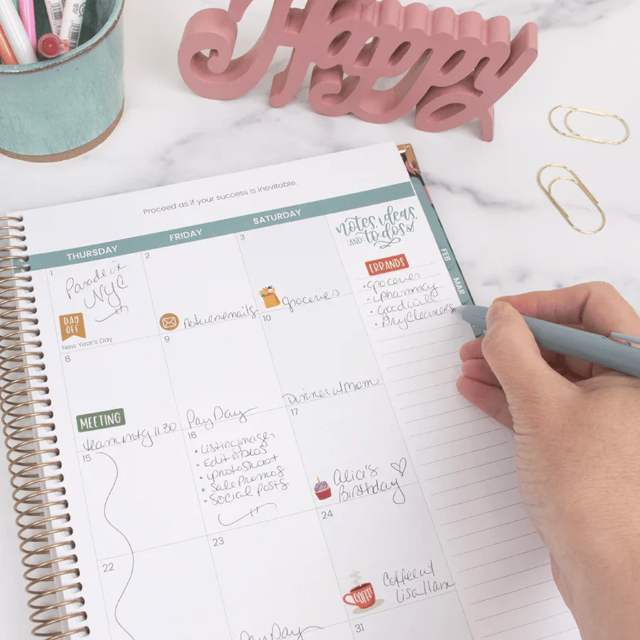 2026 Hard Cover Planner, 8.5" x 11", Blooming Wildly