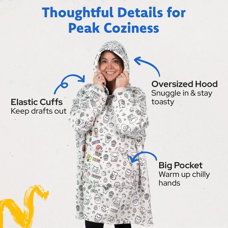 🔥HOT SALE 49% OFF - 🎨✨Cozy Companions Color-Your-Own Blanket Hoodie