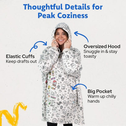 🔥HOT SALE 49% OFF - 🎨✨Cozy Companions Color-Your-Own Blanket Hoodie