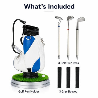 ⛳Golf Pen Holder + 3-Pen Set🏌️‍♂️Elevate Your Office Desk – A Hole-in-One for Style & Function