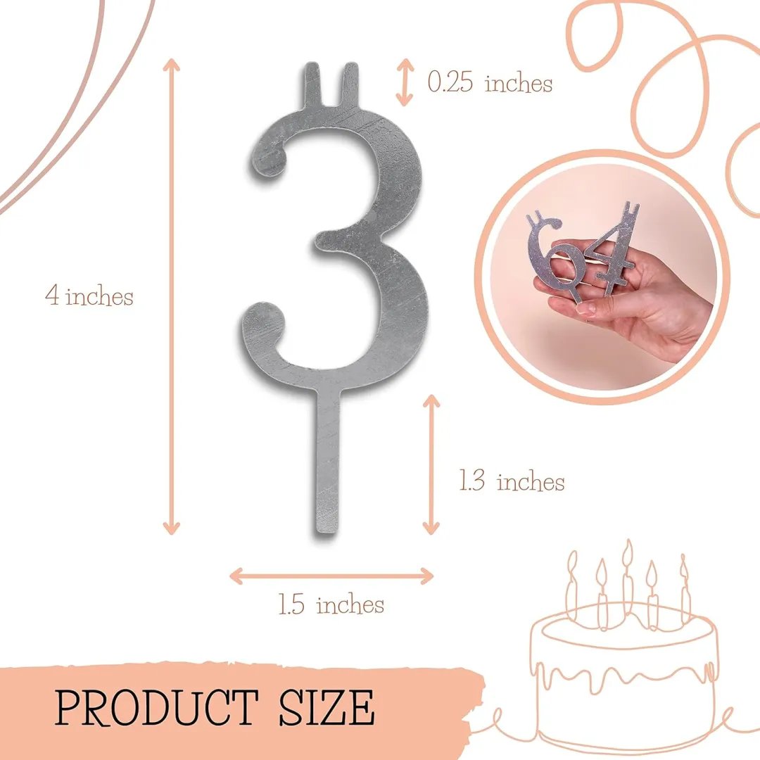 🔥LAST DAY 49% OFF - 🍾Numbered Aluminum Birthday Cake Candle Holder Set 🎂