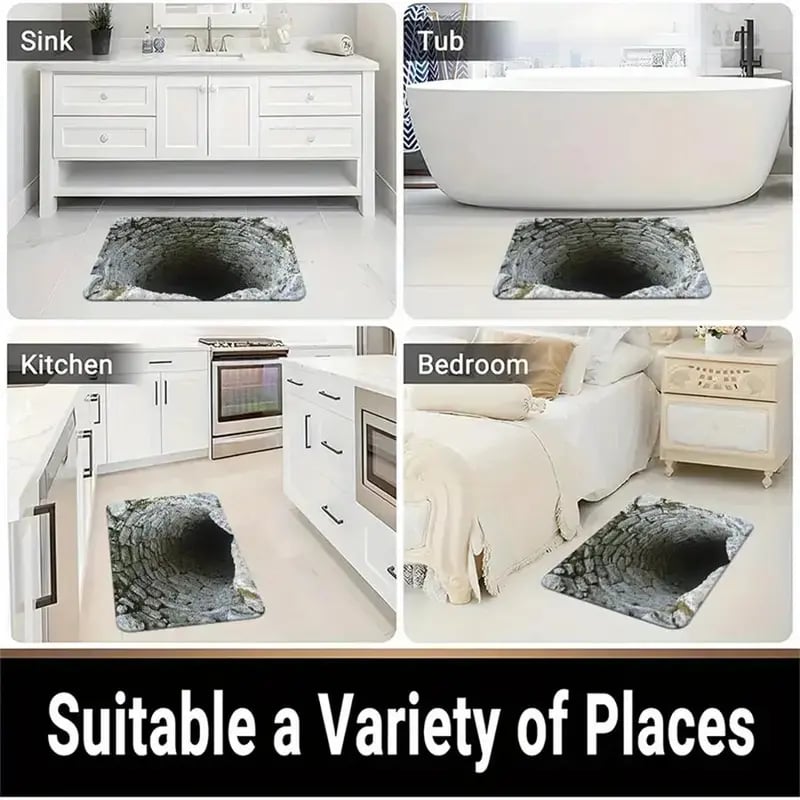 Visual Illusion Endless Abyss Pattern HD Printed Non-Slip Doormat