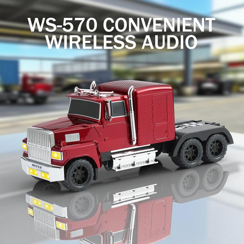 🔥LAST DAY ONLY 49% OFF🔥🚚WSTER WS-570 Big Truck Model Bluetooth Speaker with USB TF Card AUX FM Radio TWS Pairing