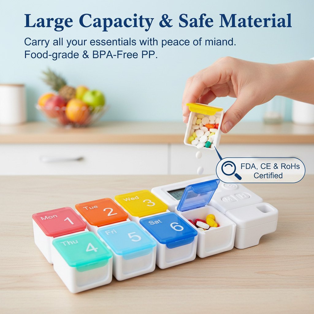 7-Day Smart Pill Organizer with Alarm